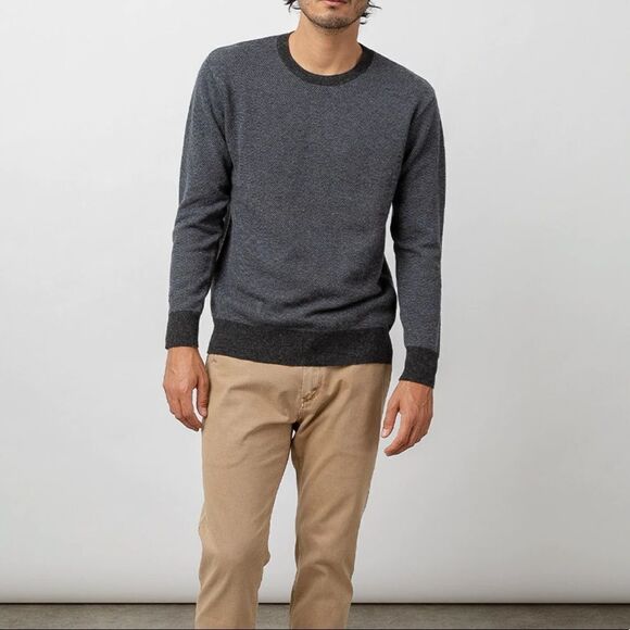 Rails Men’s Lightweight Wool Blend Rune Sweater in Navy Medium - Picture 3 of 12